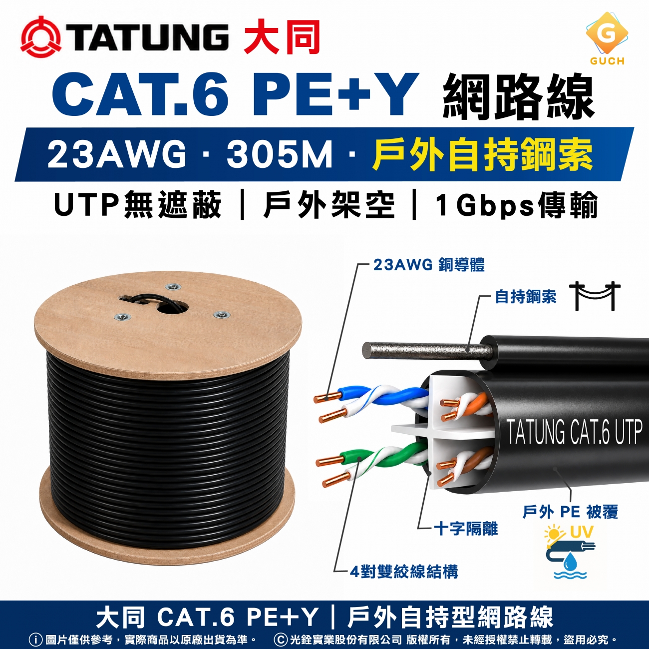 戶外自持型鋼索網路線